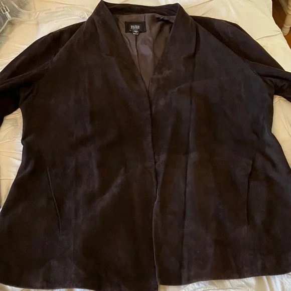 Eileen Fisher chocolate brown Suede Jacket - Picture 8 of 8